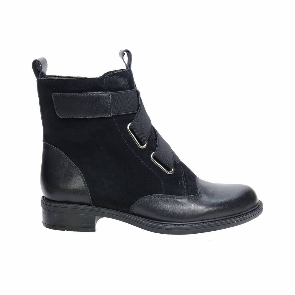 NEW DAVID TATE women's club leather boots in black nap black suede